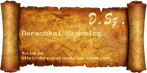 Derecskei Szabolcs névjegykártya